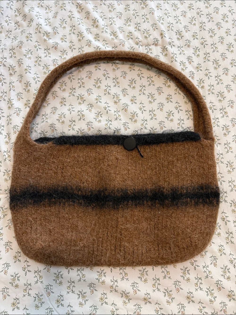 Felted Wool Shoulder Bag | Brown & Black Artisan Purse
